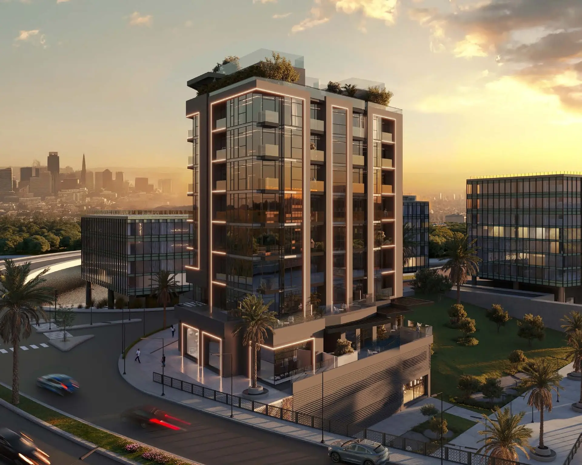 Celeste — exterior tower view of the Al Jaddaf Waterfront residence