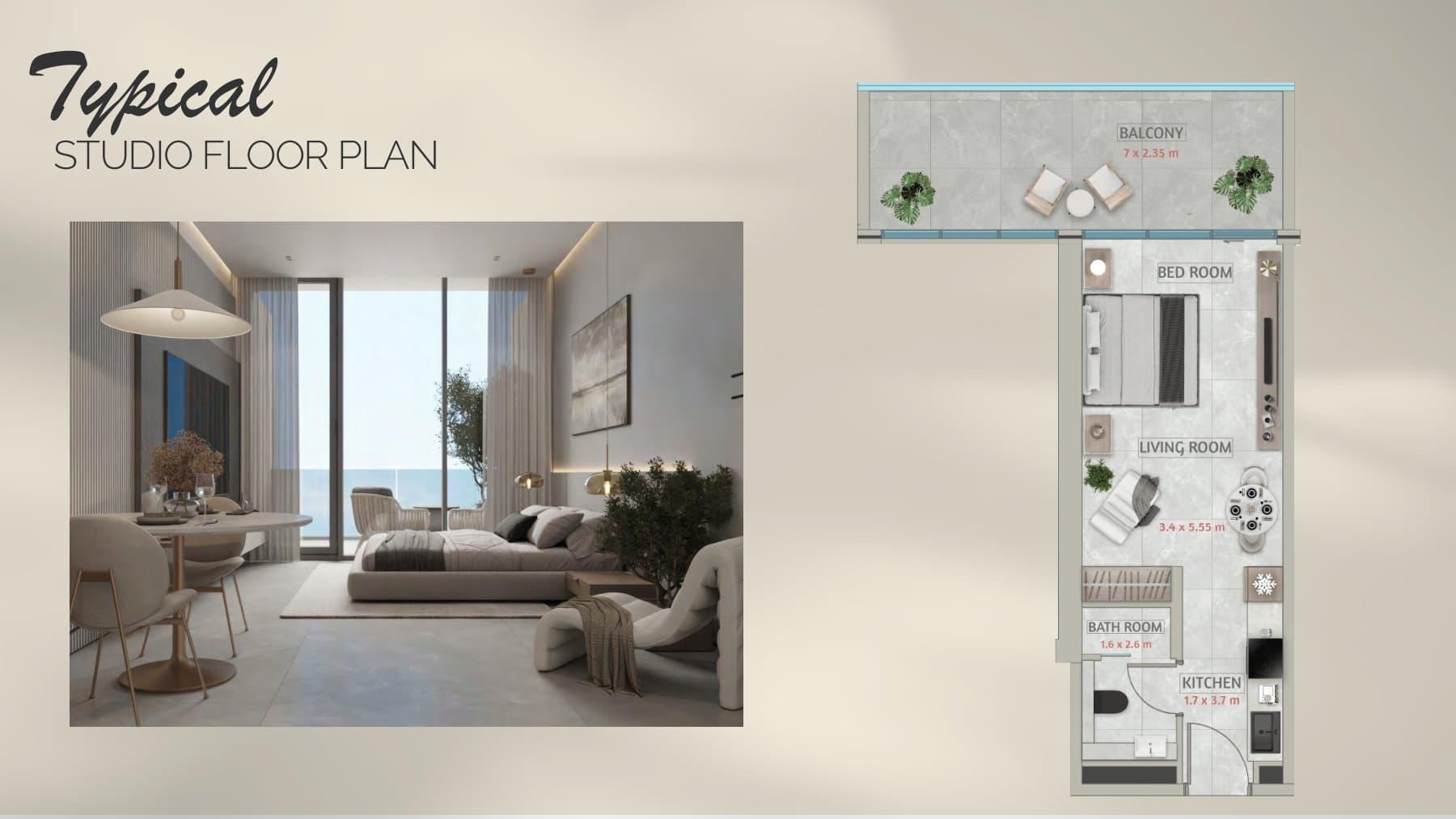 Sakura Gardens — typical studio floor plan